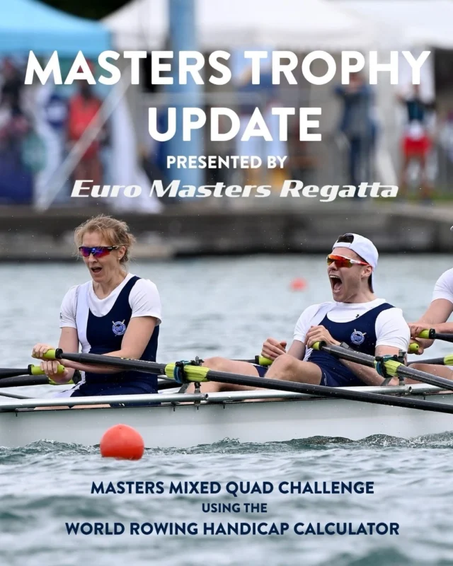 Age is part of the race. But it won’t decide it.
At the Masters Trophy presented by Euro Masters Regatta, Mixed 4x crews from different Masters age categories race together on the Rotsee. To ensure fair competition, the World Rowing Handicap Calculator will be used to calculate time handicaps based on Masters age category or average crew age. Only 12 crews worldwide can be part of this exclusive format at the LUCERNE REGATTA.

Your package includes:
• race entry for the Masters Trophy
• Empacher racing quad
• lunch and dinner on site
• Pre-Final Dinner in the city of Lucerne with a world-class athlete
• medals for the winning crews
• goodie bag including Race T-shirt
• event photos and videos
• free race entries for the Euro Masters Regatta 2026 in Munich, in 4x and 1x

Registration deadline: 15 May 2026. A waiting list will be kept.

Same course. Same race. Fair competition.
Register now and experience the Rotsee from the perspective of an elite athlete.

#LucerneRegatta #MastersTrophy #WorldRowing #EuroMastersRegatta #MastersRowing